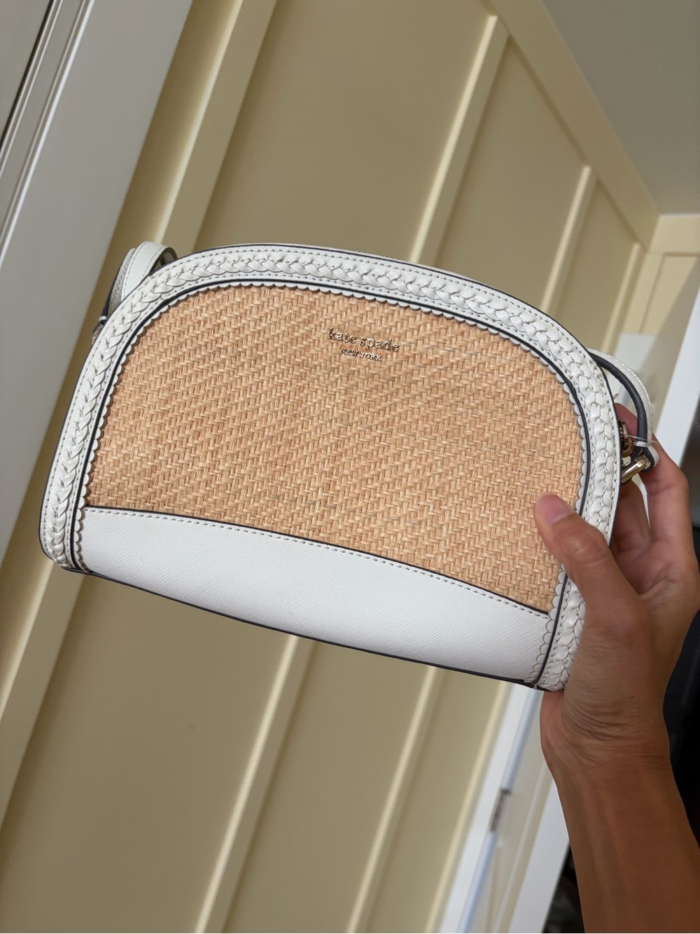 kate spade NWT Reiley straw crossbody bag